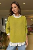 Made in Italy Conrad Body Skim Knit Jumper Olive